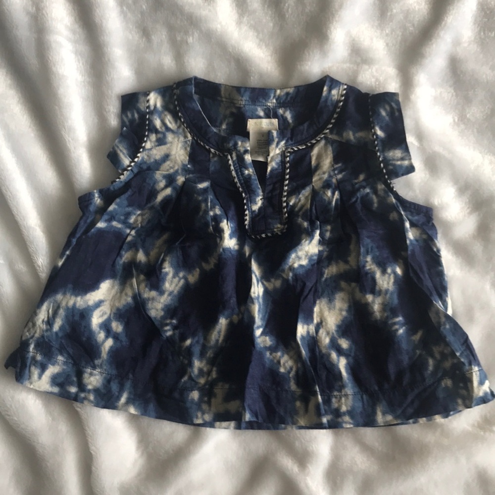 J crew crew cuts Girls blouse batik flutter sleeve
